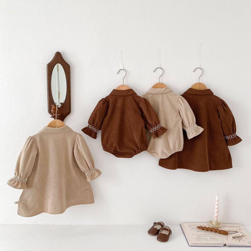 Baby Girl Corduroy Triangle Jumpsuit Dress