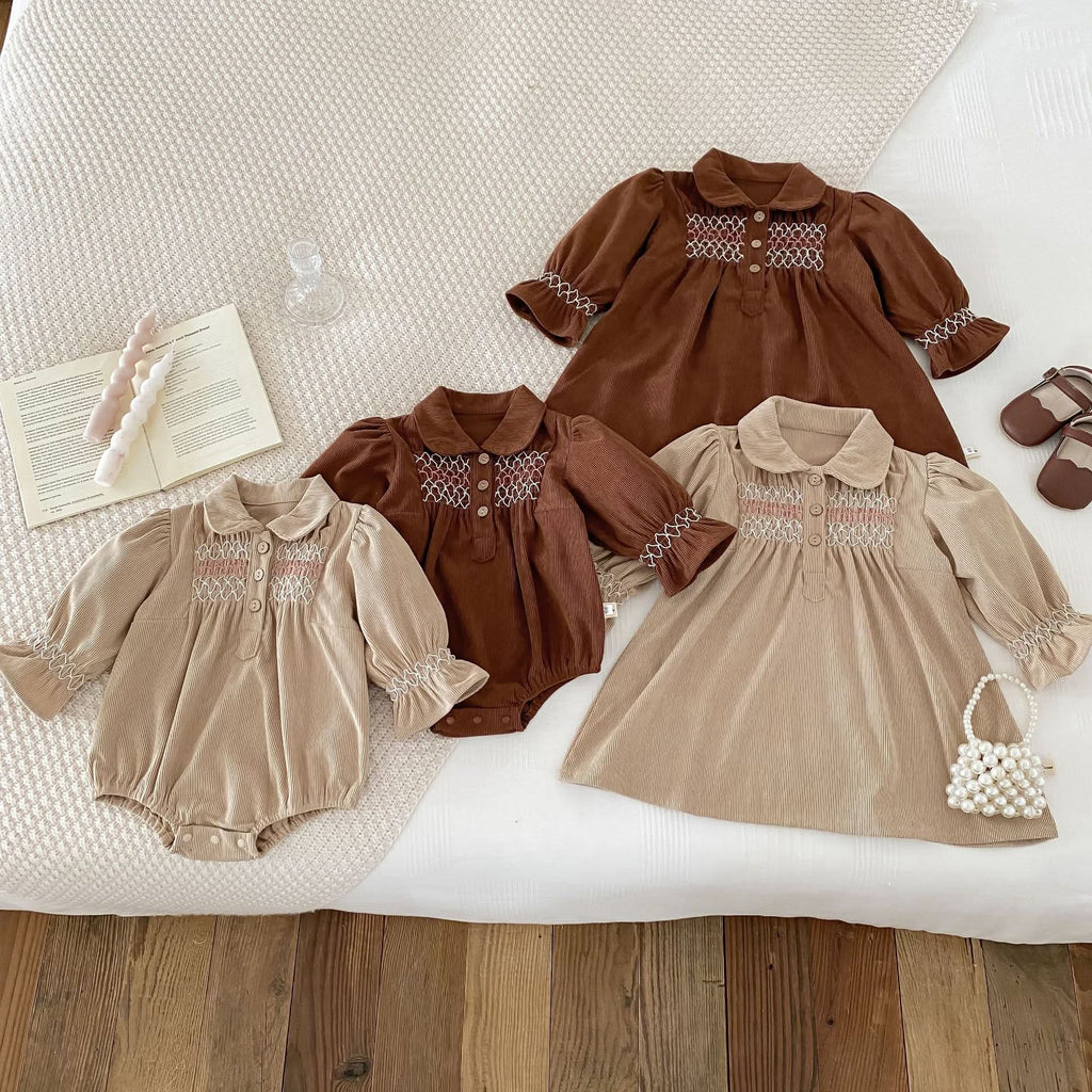 Baby Girl Corduroy Triangle Jumpsuit Dress