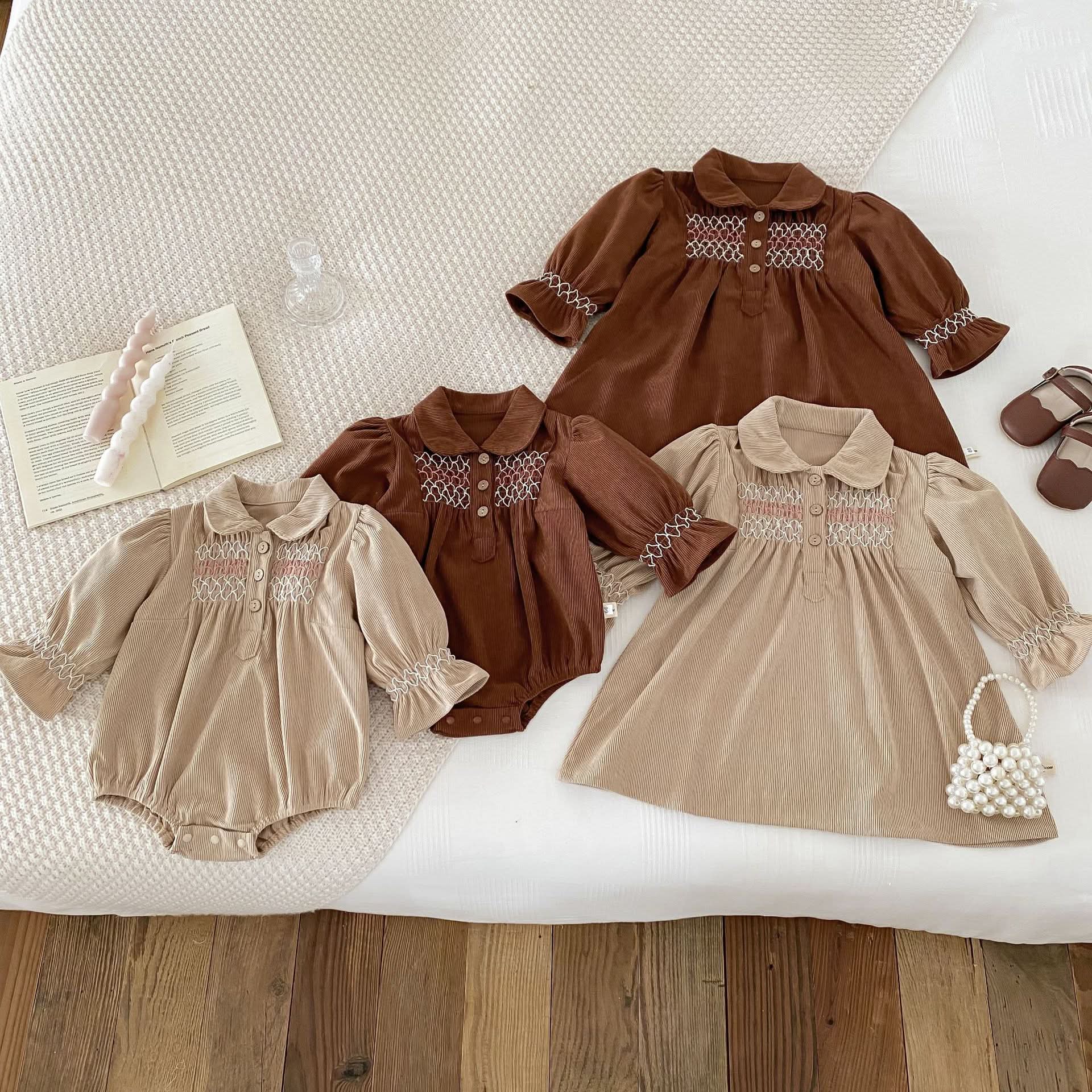 Baby Girl Corduroy Triangle Jumpsuit Dress