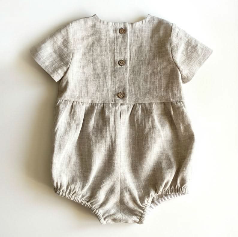 Cotton Newborn Conjoined Clothes Solid Color Short Sleeve