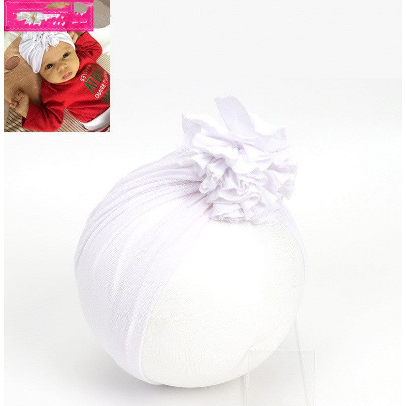 Kids Flower Hat Newborn Baby Lndian Turban Cap Girl Headwear