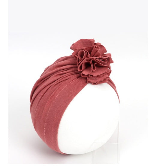Kids Flower Hat Newborn Baby Lndian Turban Cap Girl Headwear