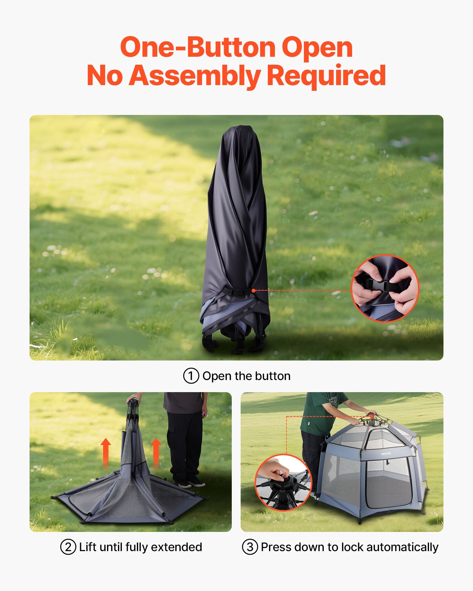 Baby Playpen, Pop Up Toddler Playpen With Canopy, Indoor & Outdoor Portable Play Yard For Babies Toddlers With UPF 50+ Sunshades & Travel Bag For Home Park Beach, Foldable And Lightweight