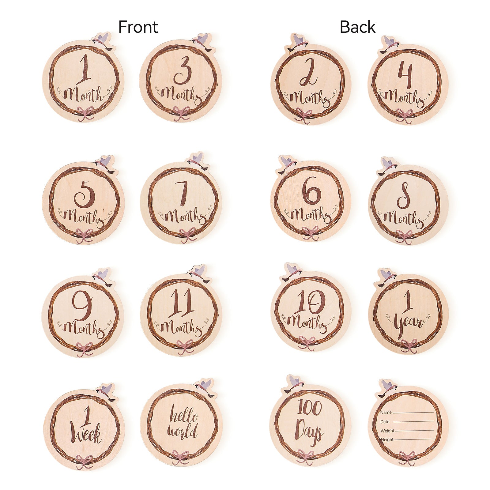 Baby Wooden Bear Wood Piece Photo Props