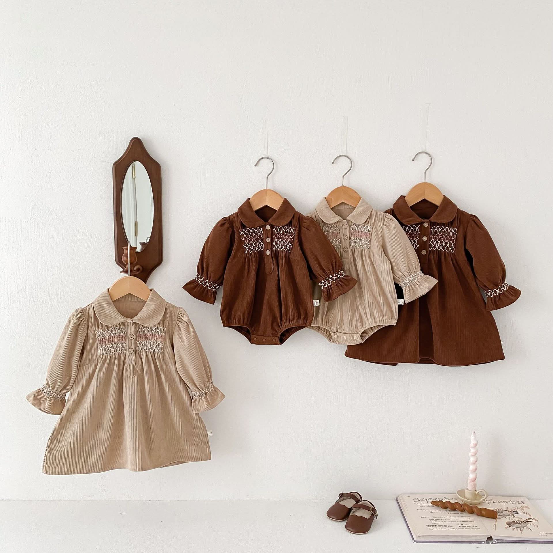 Baby Girl Corduroy Triangle Jumpsuit Dress