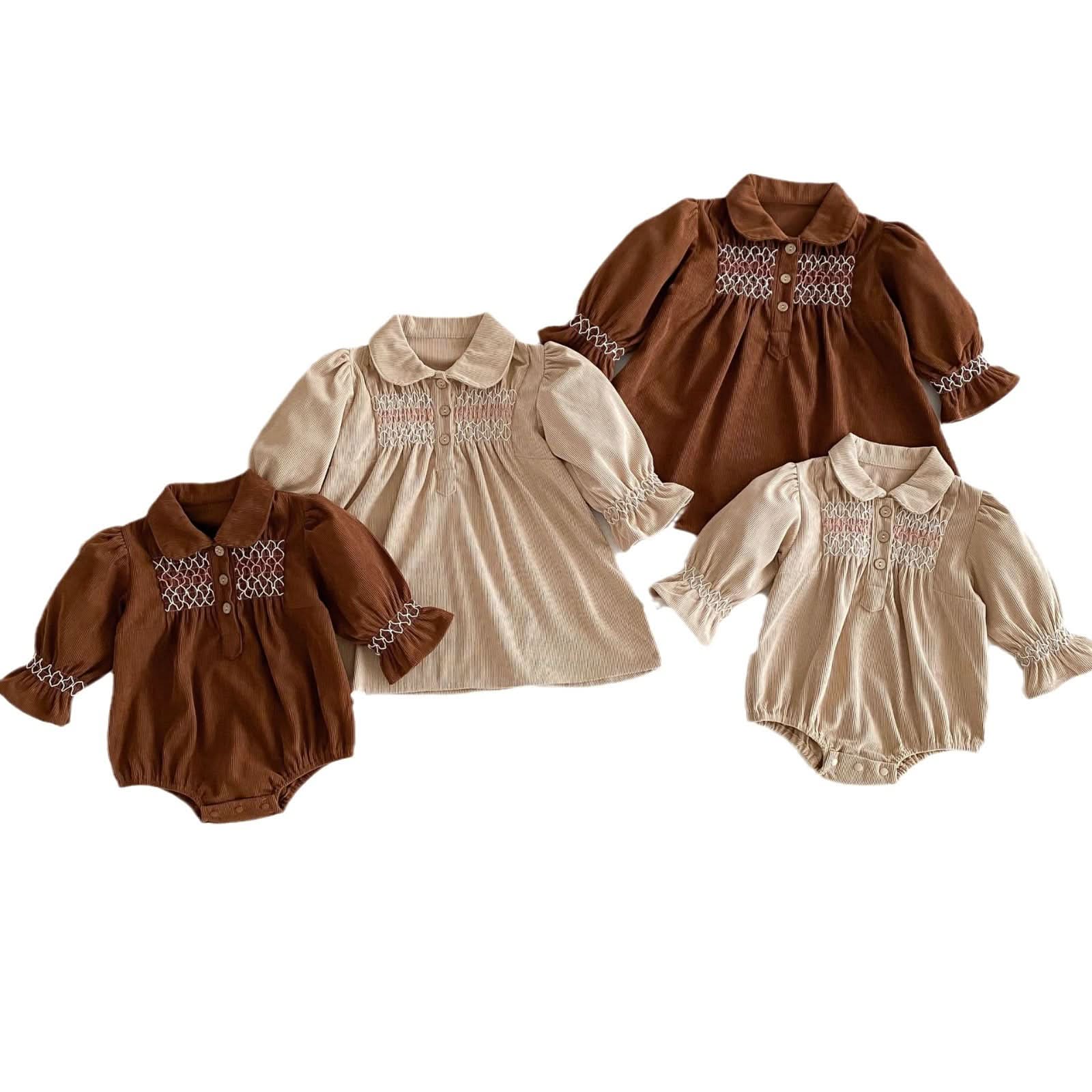 Baby Girl Corduroy Triangle Jumpsuit Dress