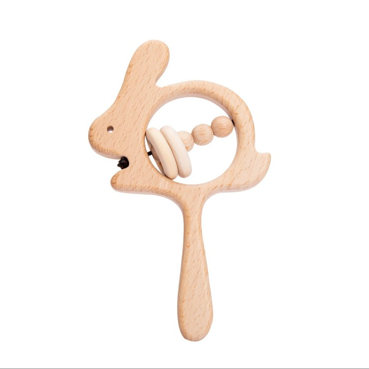Baby Hand-held Rattle DIY Soothing Wooden Toys