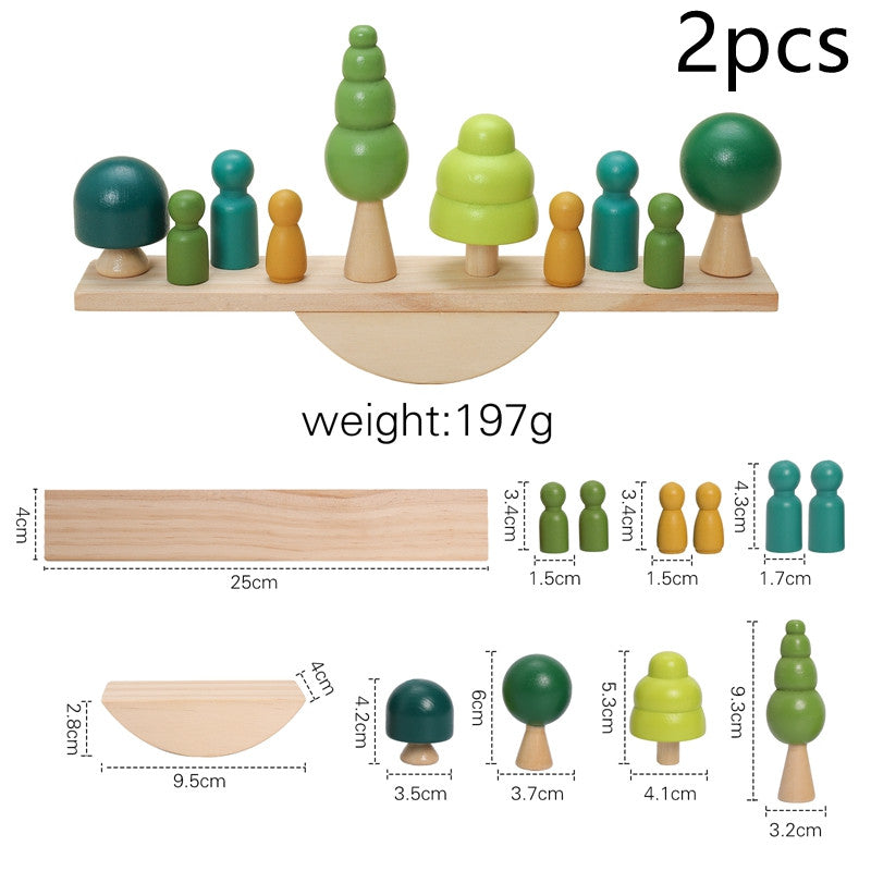 Beech Wood Mushroom Stacked Baby Early Education Puzzle Block Toys
