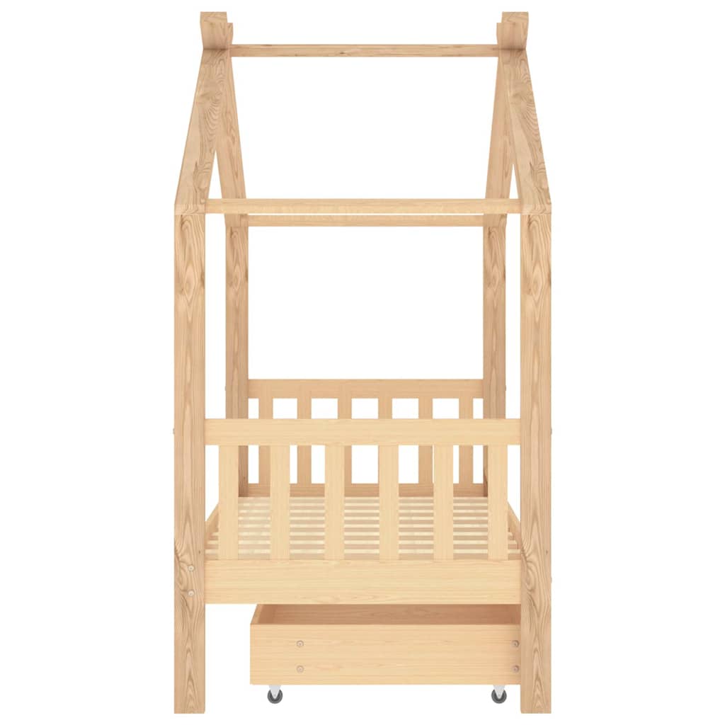 Children's Bed with Drawer Solid Pine Wood   Children's Bed