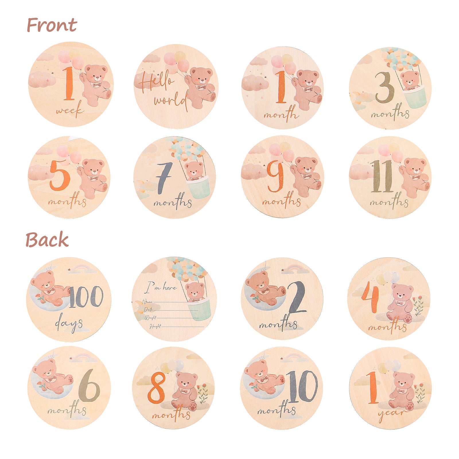 Baby Wooden Bear Wood Piece Photo Props