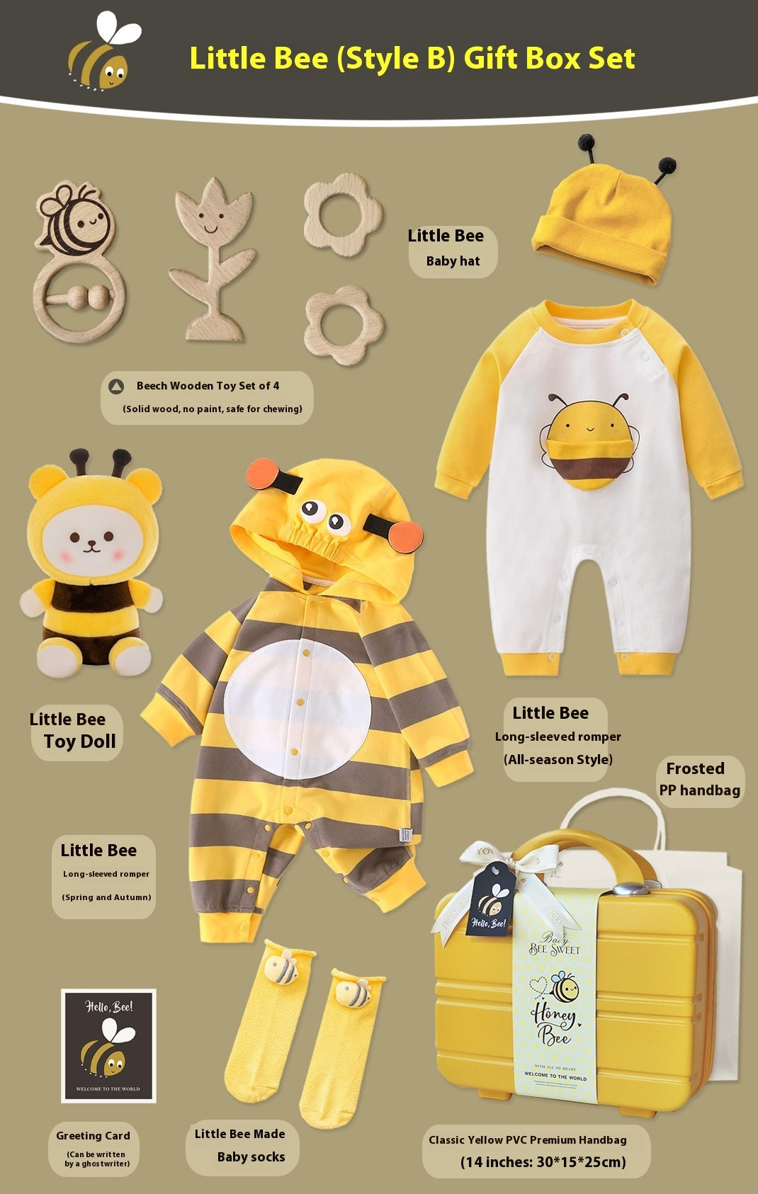 Baby Gift Package Little Bee Suit Newborn Baby Pure Cotton