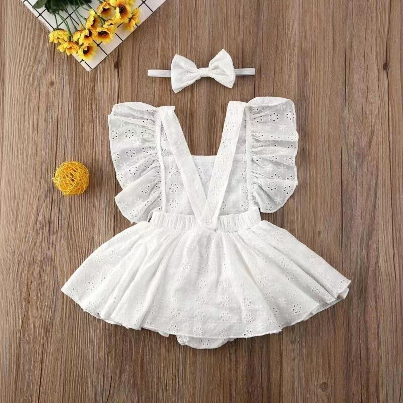 Girl Dress Onesie Baby Solid Color