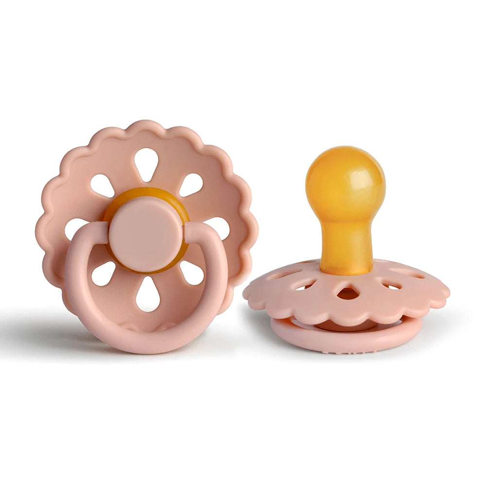 Erduo Baby Pacifier Natural Latex Rubber Soft Round Nipple BPA Free Comfort Orthodontic Dummy Soother Teether for Newborn Infant