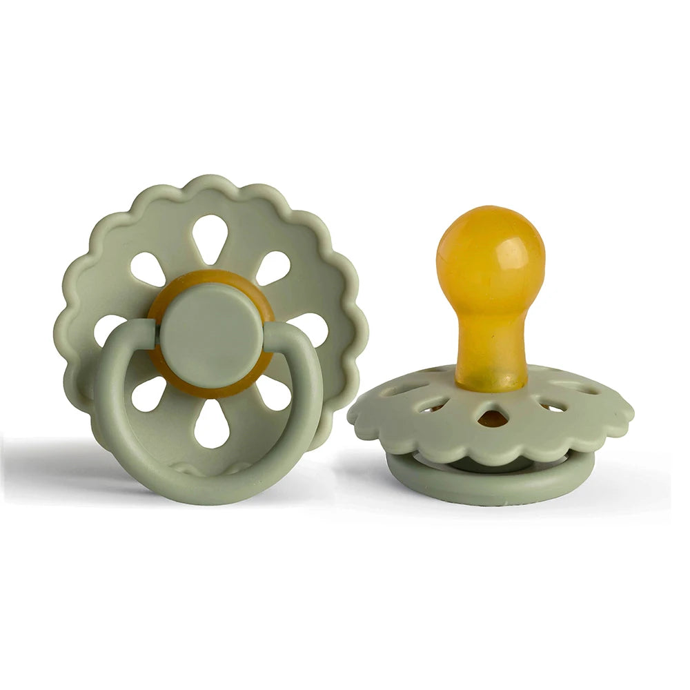 Erduo Baby Pacifier Natural Latex Rubber Soft Round Nipple BPA Free Comfort Orthodontic Dummy Soother Teether for Newborn Infant