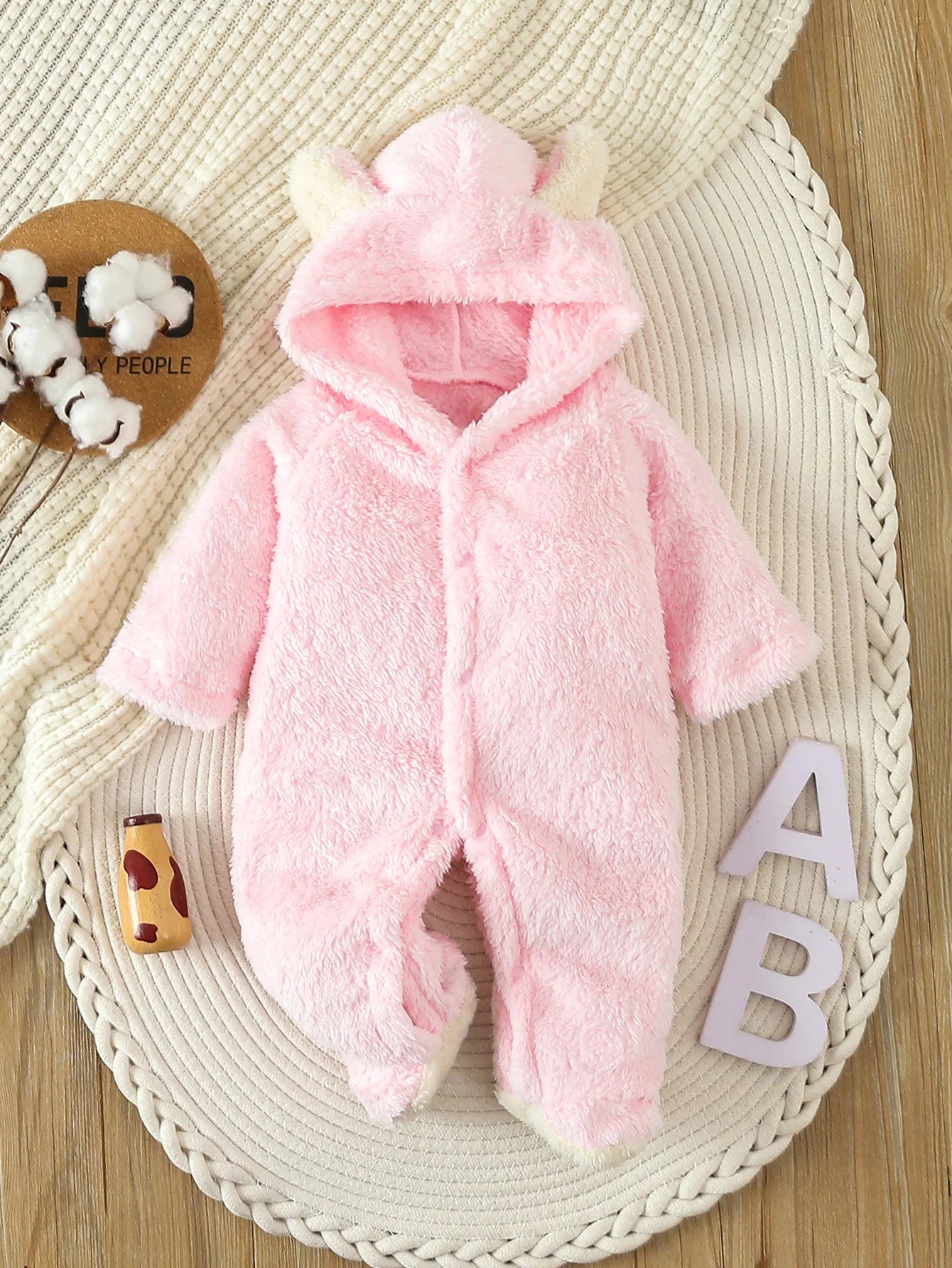 Newborn Baby Rompers Spring Autumn Warm Fleece Baby Boys Costume Baby Girls Clothing Animal Baby Pajamas Hooded Jumpsuits 0-1Y