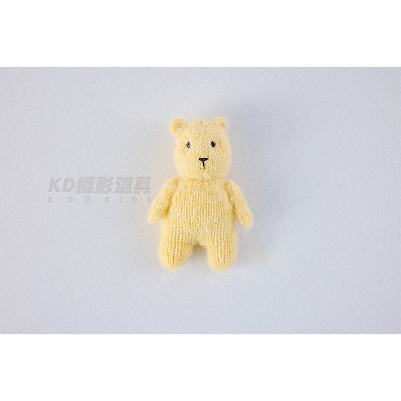 Newborn Photography Handmade Doll Knit Teddy Bear Toy 15*10*5cm Baby Animal Comfort Toy Multi Colors Infants Photoshoot Prop