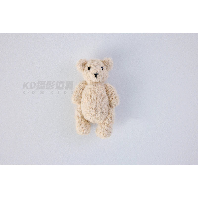 Newborn Photography Handmade Doll Knit Teddy Bear Toy 15*10*5cm Baby Animal Comfort Toy Multi Colors Infants Photoshoot Prop