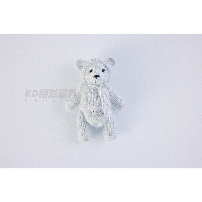 Newborn Photography Handmade Doll Knit Teddy Bear Toy 15*10*5cm Baby Animal Comfort Toy Multi Colors Infants Photoshoot Prop