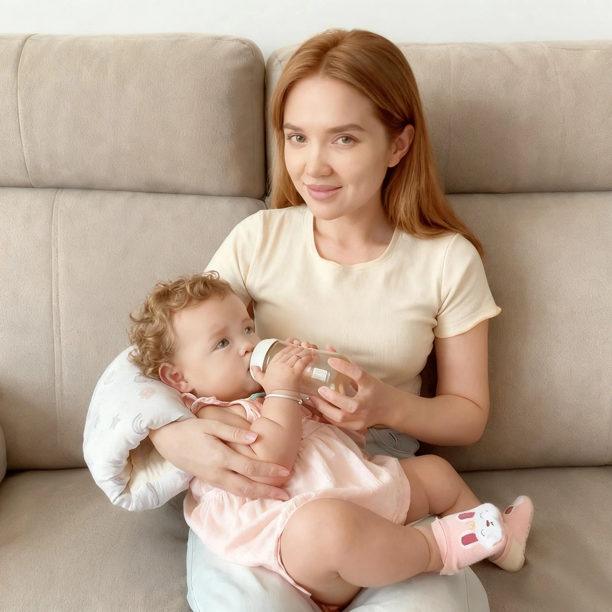 1PC Baby Feeding Arm Pillow,Soft  Bottle Nursing Arm Pillows for Newborn,Breastfeeding Pillows for More Support for Mom and Baby