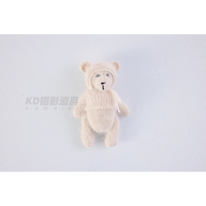 Newborn Photography Handmade Doll Knit Teddy Bear Toy 15*10*5cm Baby Animal Comfort Toy Multi Colors Infants Photoshoot Prop