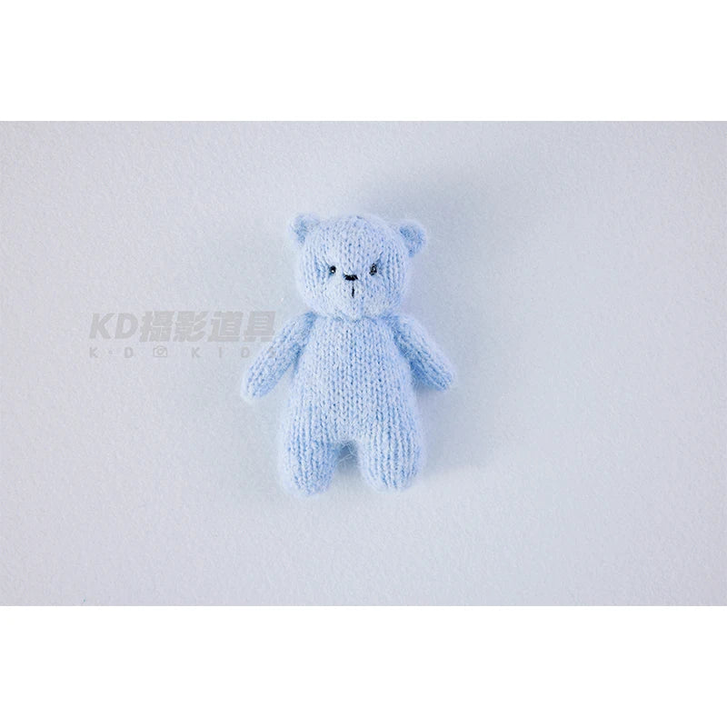 Newborn Photography Handmade Doll Knit Teddy Bear Toy 15*10*5cm Baby Animal Comfort Toy Multi Colors Infants Photoshoot Prop