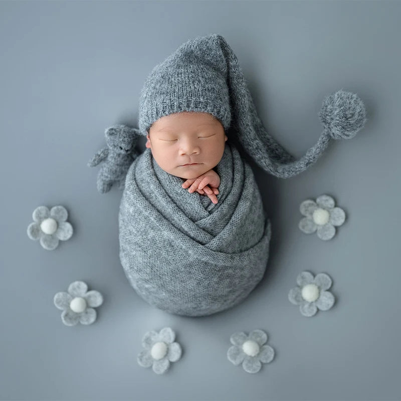 Newborn Photography Handmade Doll Knit Teddy Bear Toy 15*10*5cm Baby Animal Comfort Toy Multi Colors Infants Photoshoot Prop