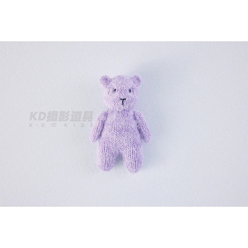 Newborn Photography Handmade Doll Knit Teddy Bear Toy 15*10*5cm Baby Animal Comfort Toy Multi Colors Infants Photoshoot Prop