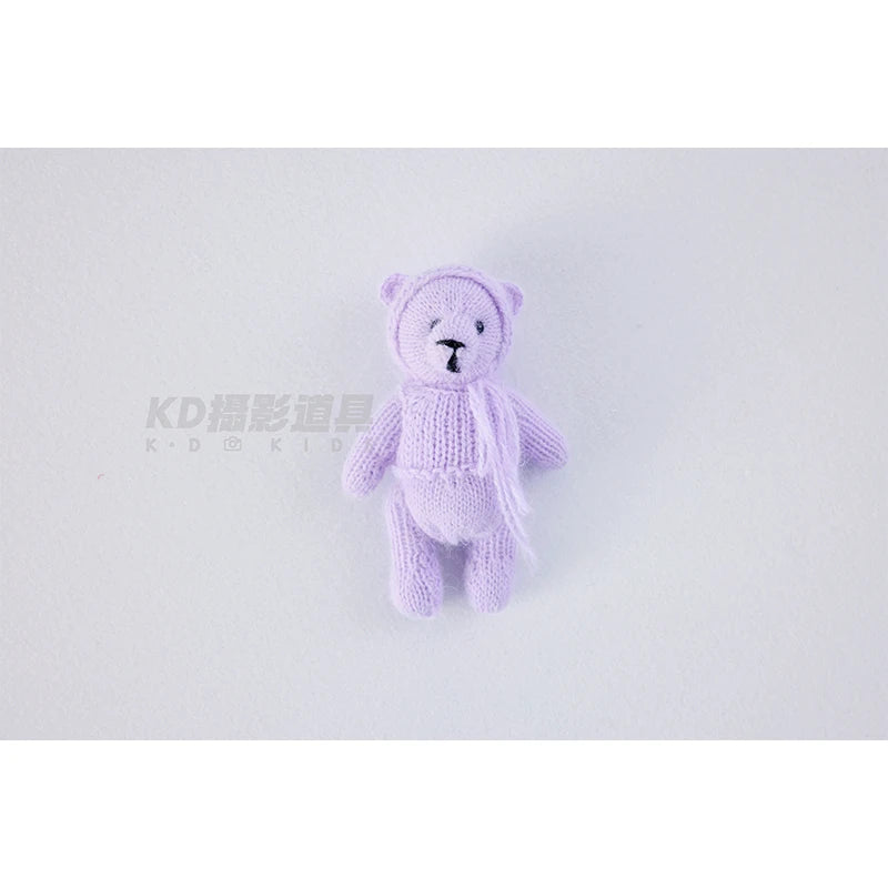 Newborn Photography Handmade Doll Knit Teddy Bear Toy 15*10*5cm Baby Animal Comfort Toy Multi Colors Infants Photoshoot Prop