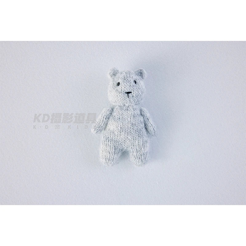 Newborn Photography Handmade Doll Knit Teddy Bear Toy 15*10*5cm Baby Animal Comfort Toy Multi Colors Infants Photoshoot Prop