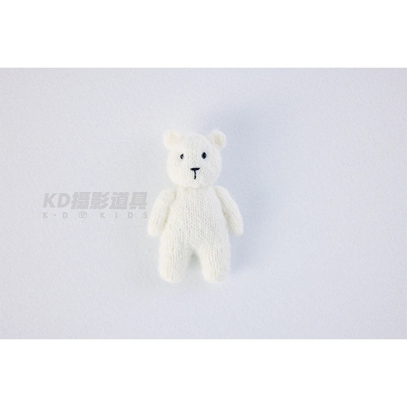 Newborn Photography Handmade Doll Knit Teddy Bear Toy 15*10*5cm Baby Animal Comfort Toy Multi Colors Infants Photoshoot Prop