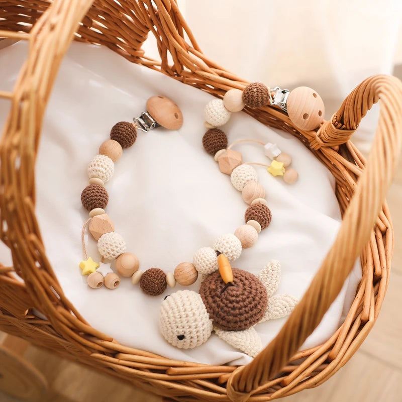 Baby Rattle Toys 0-12 Months Newborn Crochet Rattle Stroller Mobile Toys Wooden Clips Pendant Toys for Newborn Baby Animal Toys