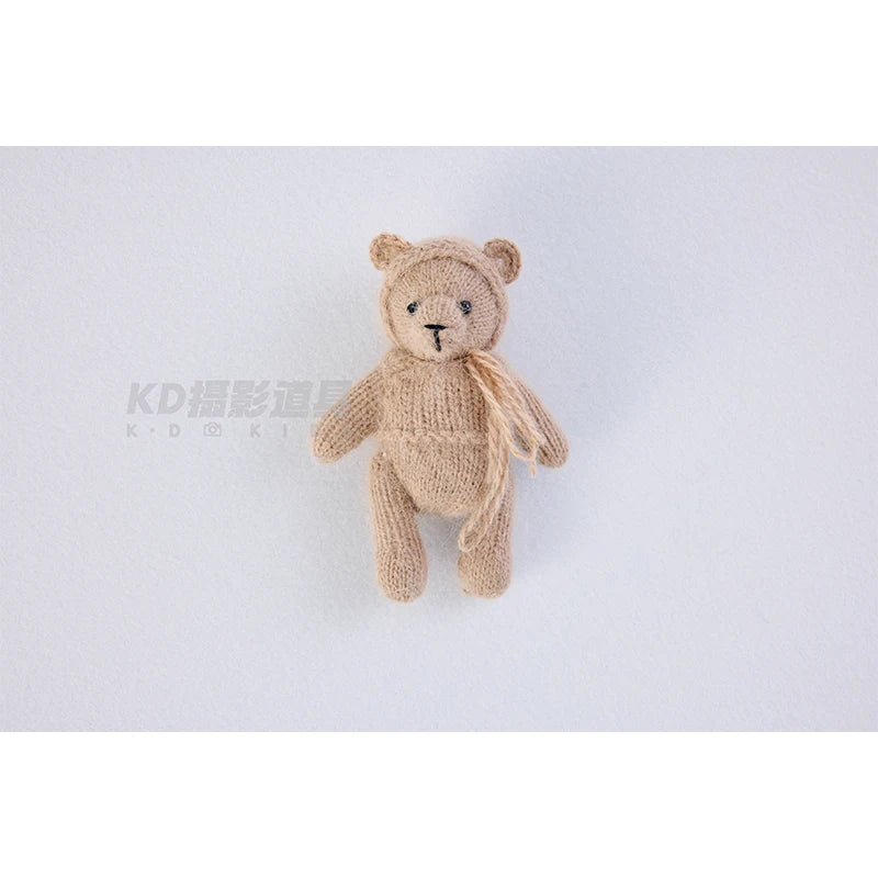 Newborn Photography Handmade Doll Knit Teddy Bear Toy 15*10*5cm Baby Animal Comfort Toy Multi Colors Infants Photoshoot Prop