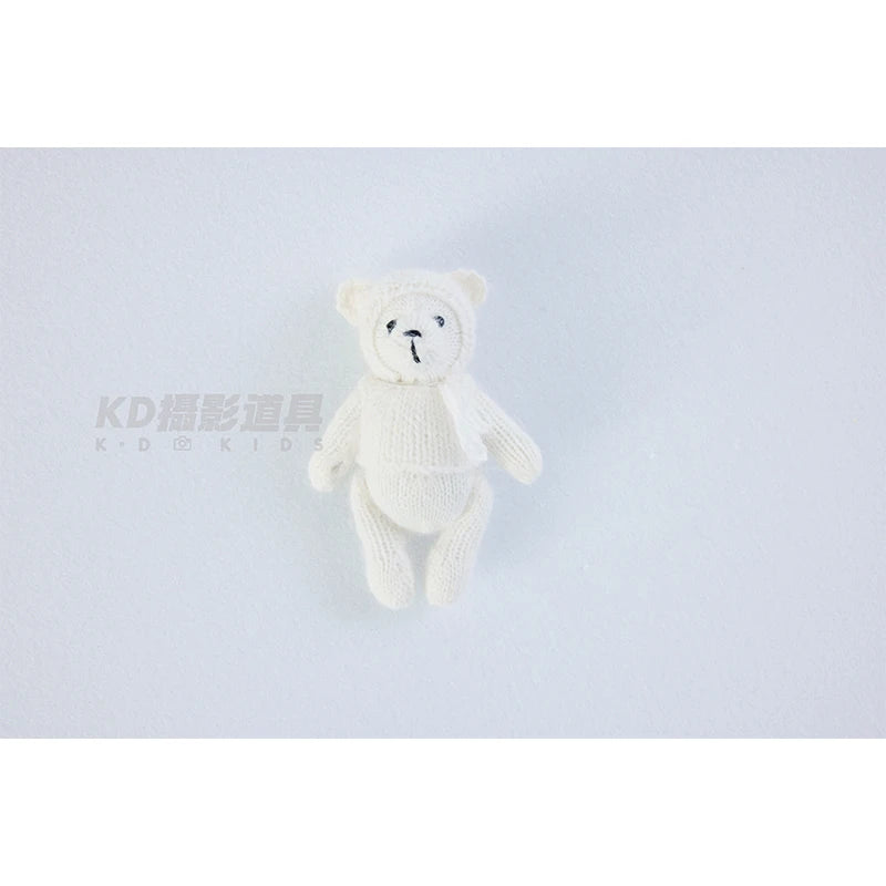 Newborn Photography Handmade Doll Knit Teddy Bear Toy 15*10*5cm Baby Animal Comfort Toy Multi Colors Infants Photoshoot Prop