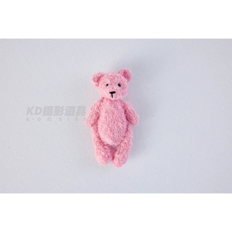 Newborn Photography Handmade Doll Knit Teddy Bear Toy 15*10*5cm Baby Animal Comfort Toy Multi Colors Infants Photoshoot Prop