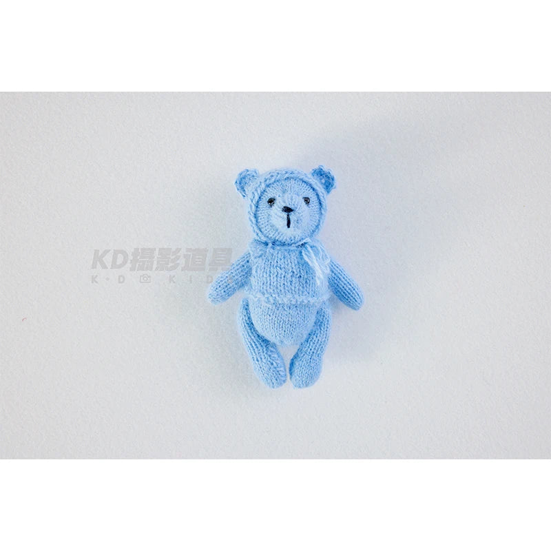 Newborn Photography Handmade Doll Knit Teddy Bear Toy 15*10*5cm Baby Animal Comfort Toy Multi Colors Infants Photoshoot Prop