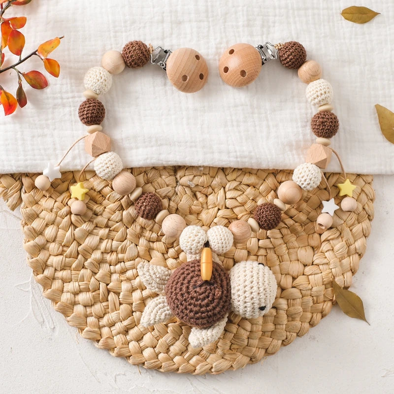 Baby Rattle Toys 0-12 Months Newborn Crochet Rattle Stroller Mobile Toys Wooden Clips Pendant Toys for Newborn Baby Animal Toys