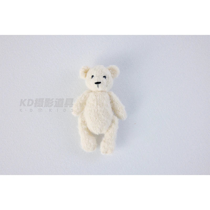 Newborn Photography Handmade Doll Knit Teddy Bear Toy 15*10*5cm Baby Animal Comfort Toy Multi Colors Infants Photoshoot Prop