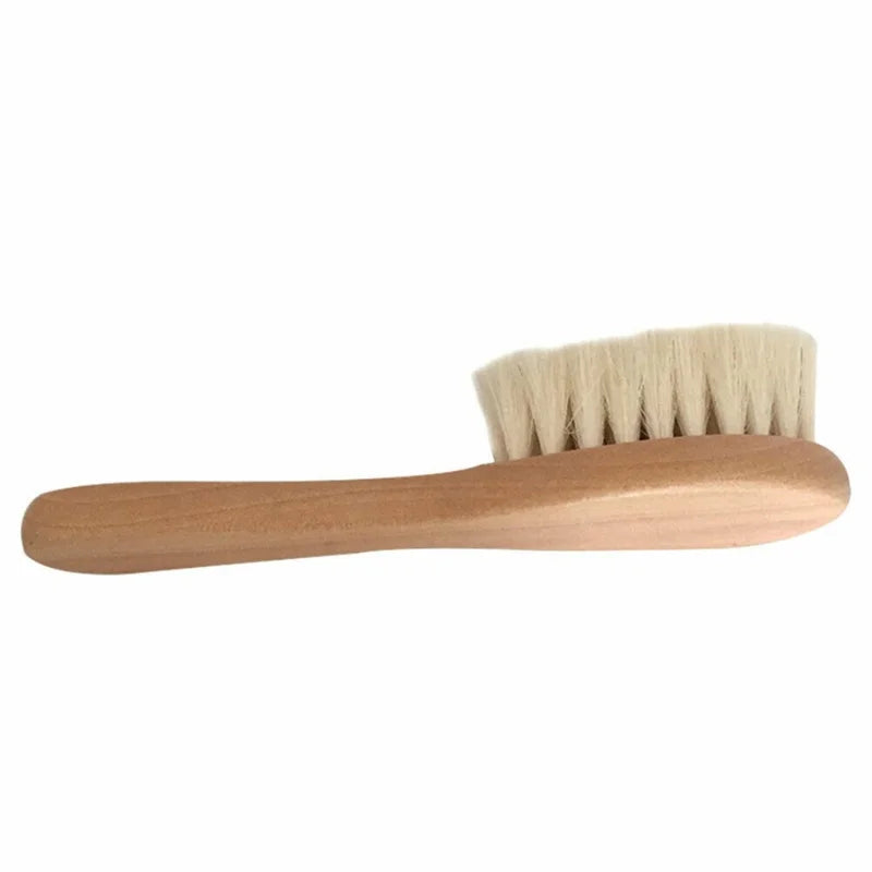 Newborn Baby  Wool Baby Wooden Brush Comb Newborn Hair Brush Infant Head Massager Portable Baby Comb Hair Bath Brush Comb