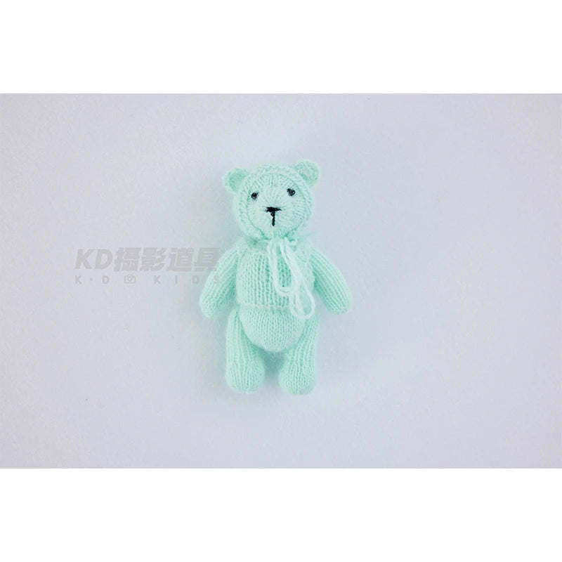Newborn Photography Handmade Doll Knit Teddy Bear Toy 15*10*5cm Baby Animal Comfort Toy Multi Colors Infants Photoshoot Prop