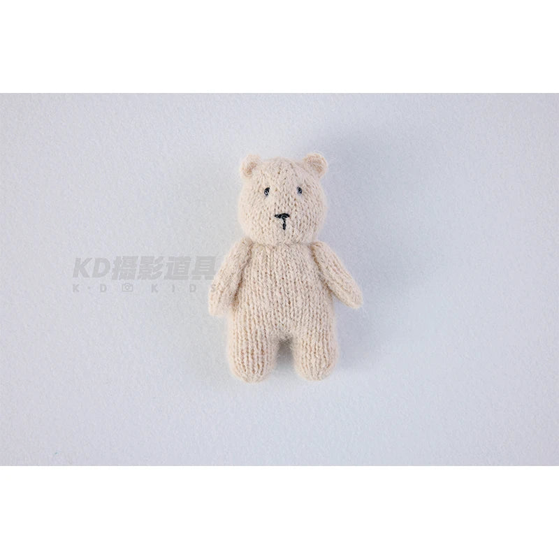 Newborn Photography Handmade Doll Knit Teddy Bear Toy 15*10*5cm Baby Animal Comfort Toy Multi Colors Infants Photoshoot Prop