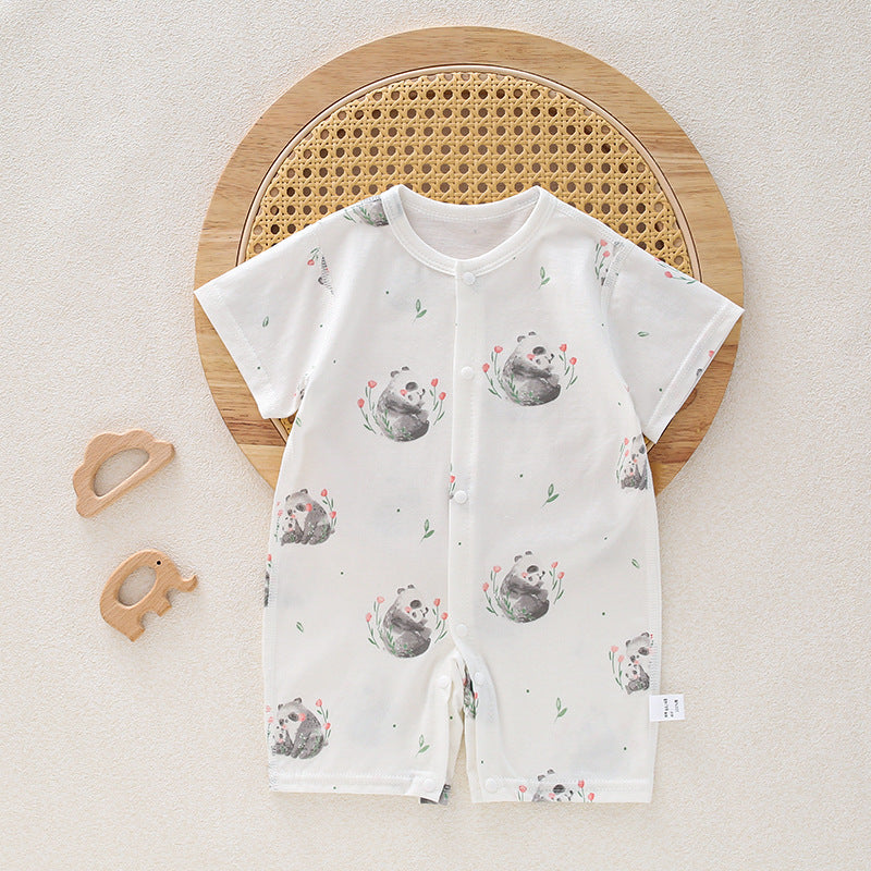 Baby Short Sleeve Boneless Jumpsuit Summer Newborn
