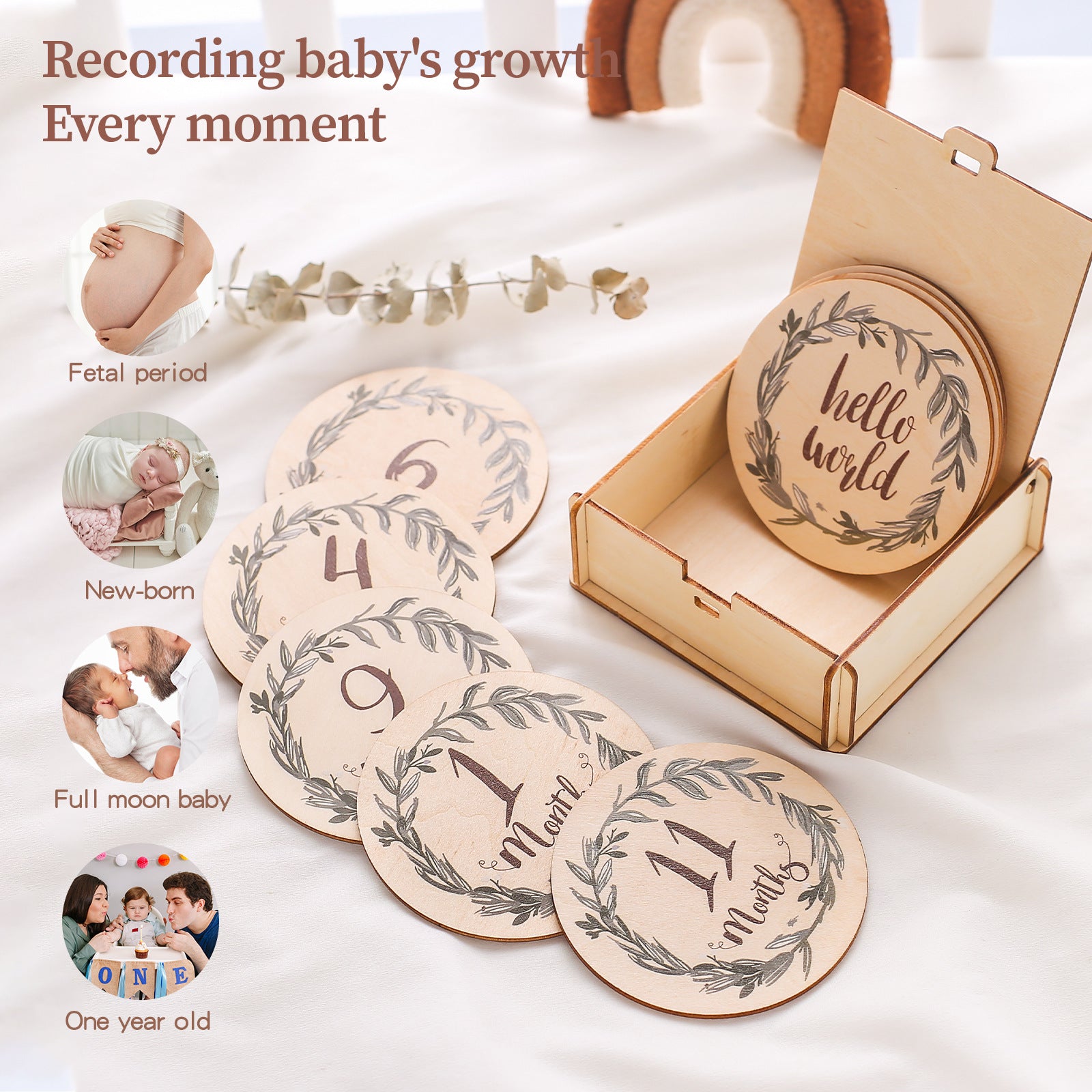 Baby Wooden Bear Wood Piece Photo Props