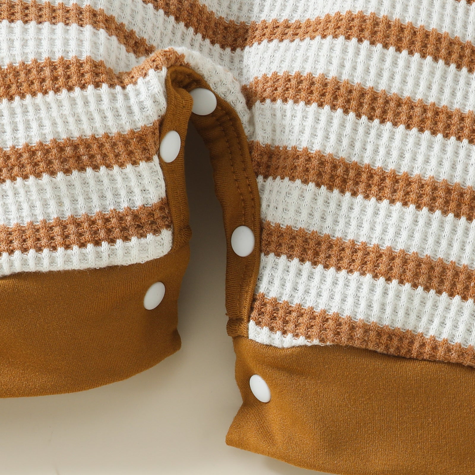 Baby Boy Fashion Waffle Strip Short Sleeve Rompers